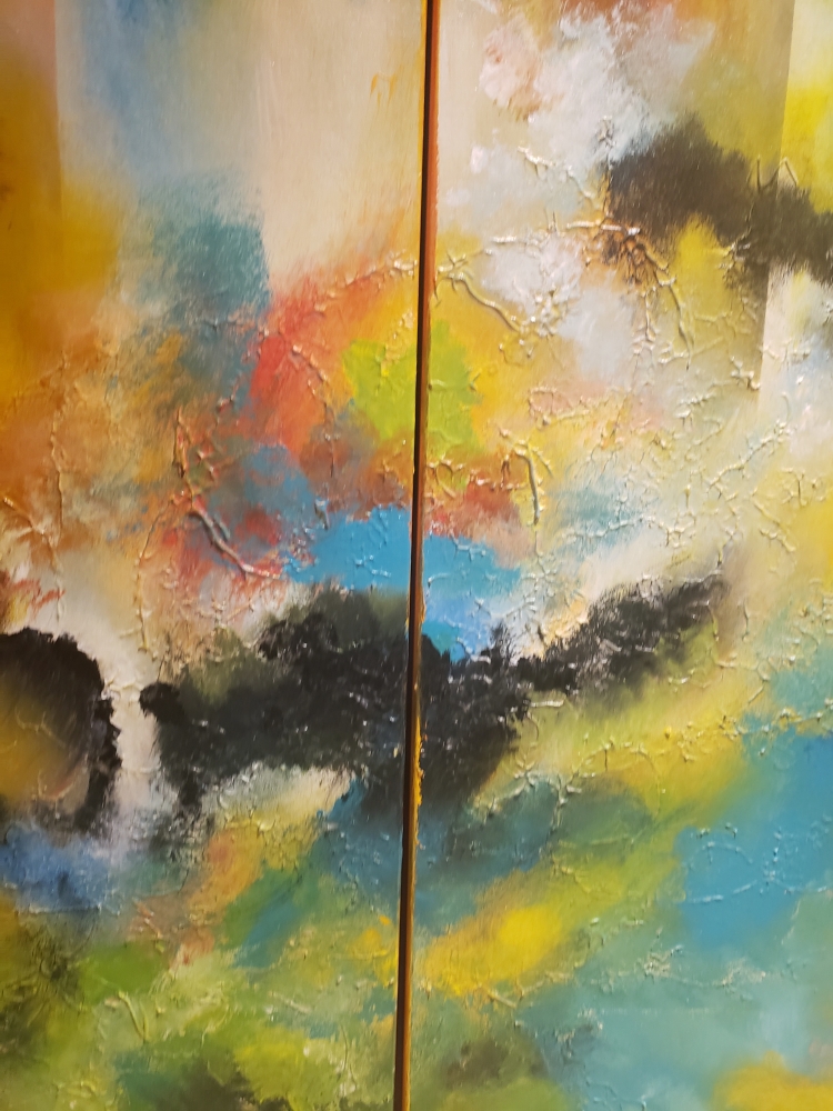 Apres midi, (Meridiem) Afternoon, 36x48x1.5 inch, 91.5x122x4 cm, 4 elements, SKU 1099 