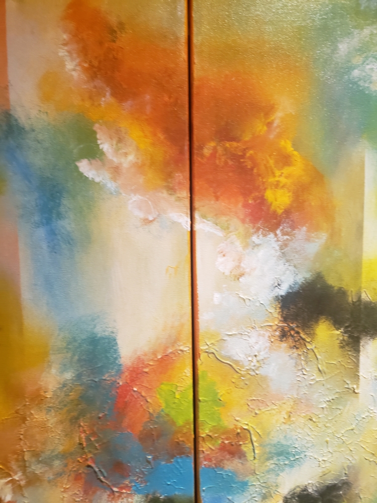 Apres midi, (Meridiem) Afternoon, 36x48x1.5 inch, 91.5x122x4 cm, 4 elements, SKU 1099 