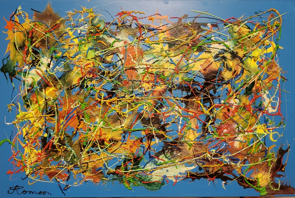 Blue period for artists, Acrylic on canvas, 24x36 inch, SKU 1152 