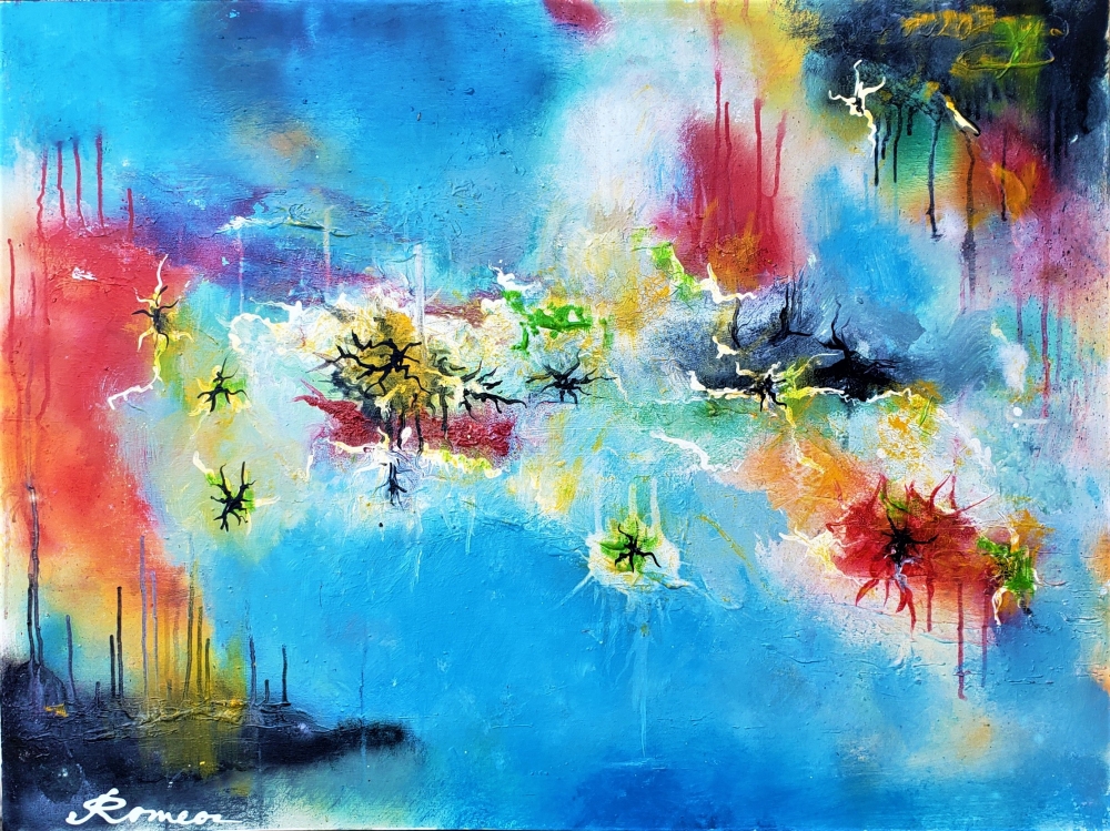 Reptilian Galaxy, acrylic on canvas, 30x40 inch, 76x101.5 cm, SKU 1199