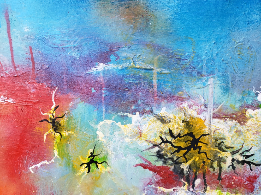 Reptilian Galaxy, acrylic on canvas, 30x40 inch, 76x101.5 cm, SKU 1199