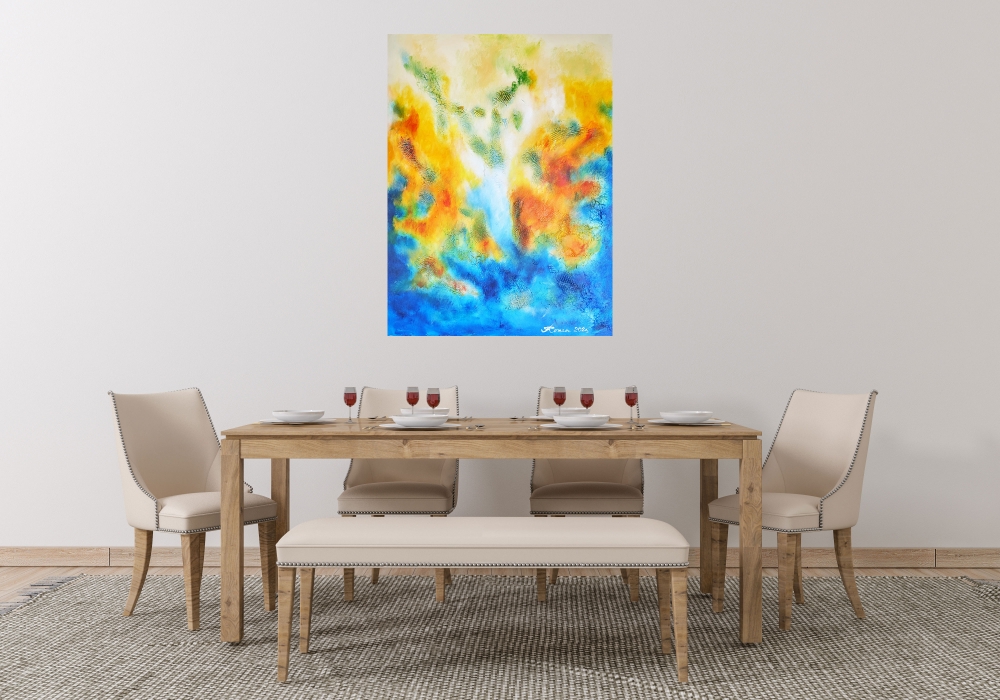 Stereo in wild laguna, acrylic on canvas,  36x48 inch, 96.5x122 cm, SKU 1208