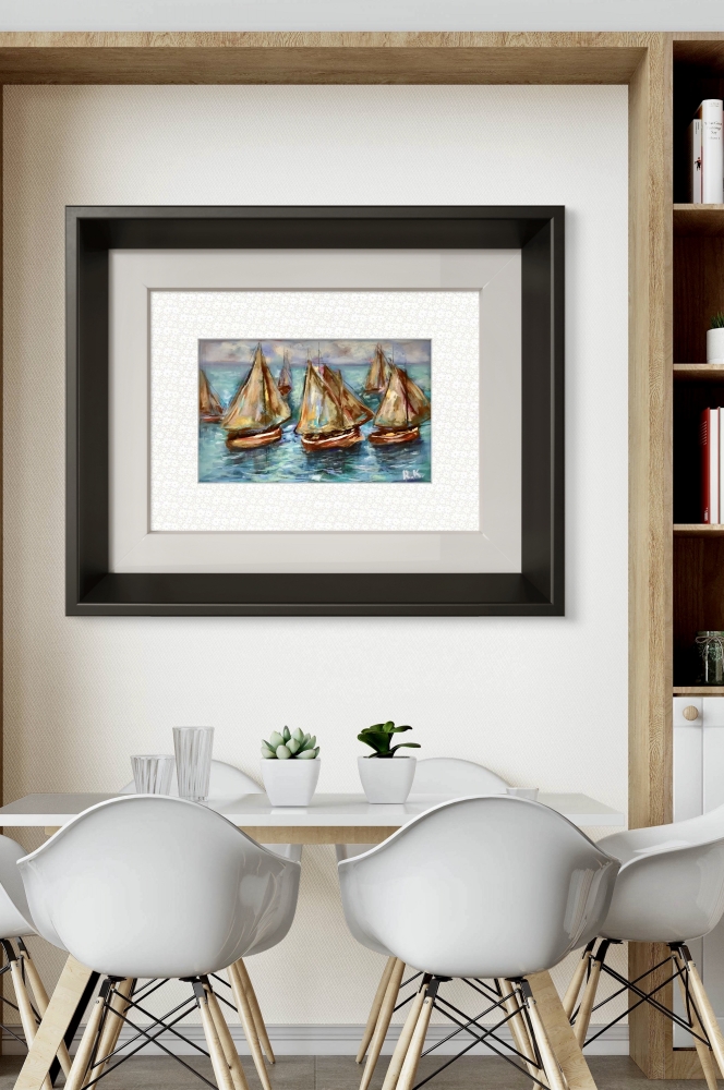 Regatta of Stillness – Original Seascape Painting