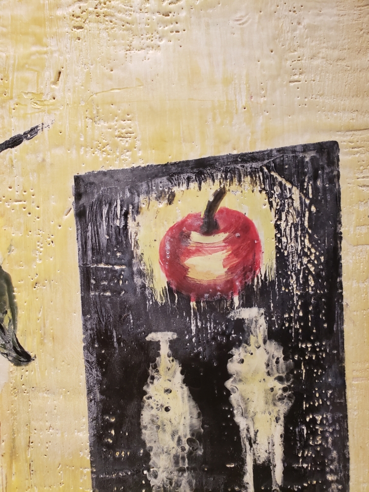 Adam and Eve, organic bees-wax, 24x24Hx1, inch, SKU 2003 