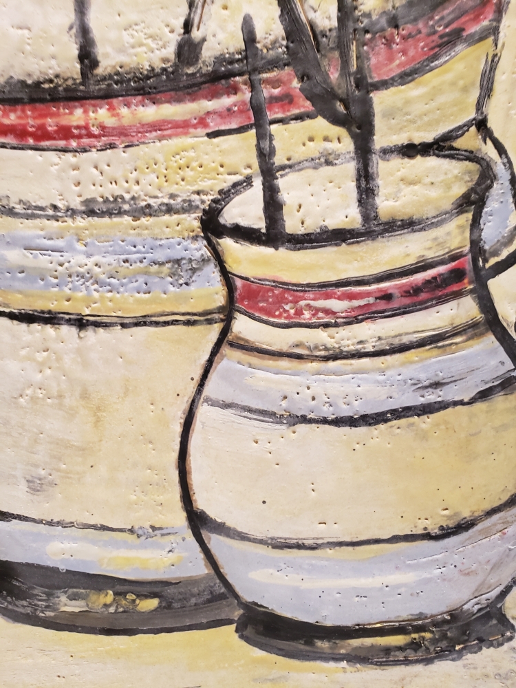 Adam and Eve, organic bees-wax on plywood, 24x24Hx1, inch, SKU 2003