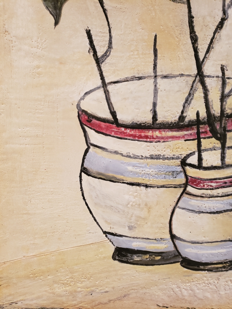 Adam and Eve, organic bees-wax, 24x24Hx1, inch, SKU 2003 