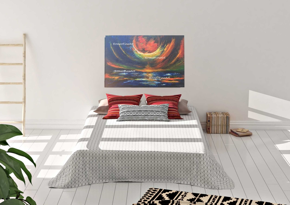 The panoramic night, organic beeswax on plywood, 32x48 inch, SKU 2008