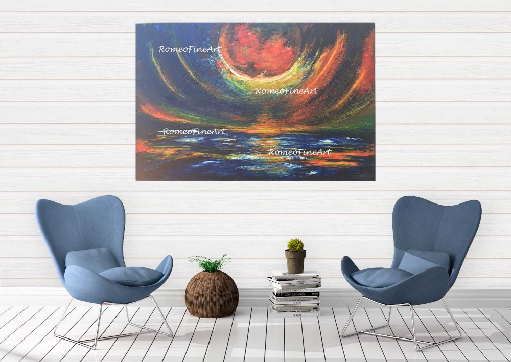 The panoramic night, organic beeswax on plywood, 32x48 inch, SKU 2008