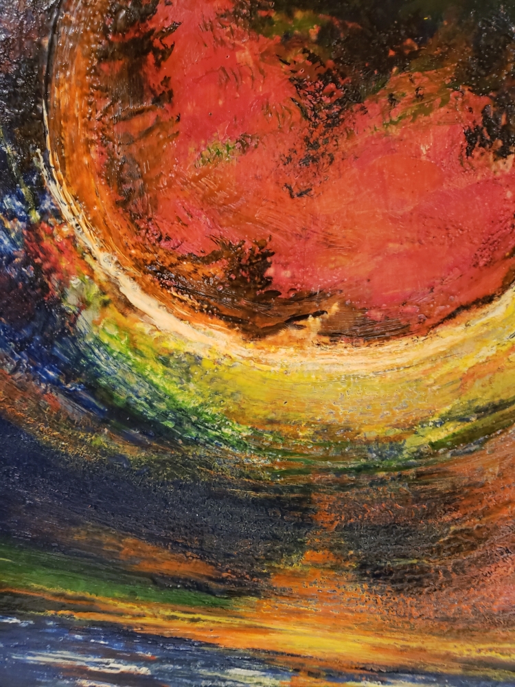 The panoramic night, organic beeswax on plywood, 32x48 inch, SKU 2008