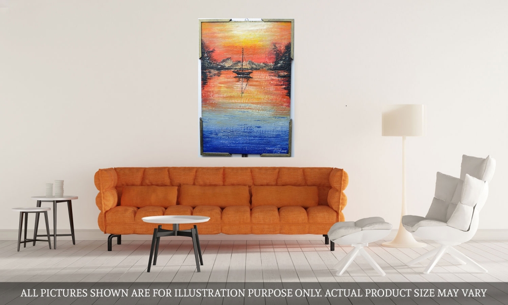 Landscape 2, 1000 Islands, bees-wax on plywood, 24X36X1.5 inch, 61.X91.5X3.5 cm, SKU 2010 