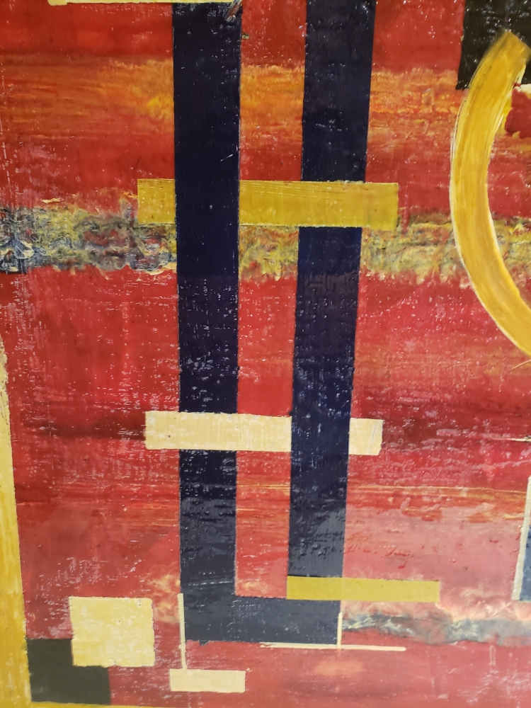 Space and time,  bees-wax on plywood, 24X48x1W inch SKU 2016 