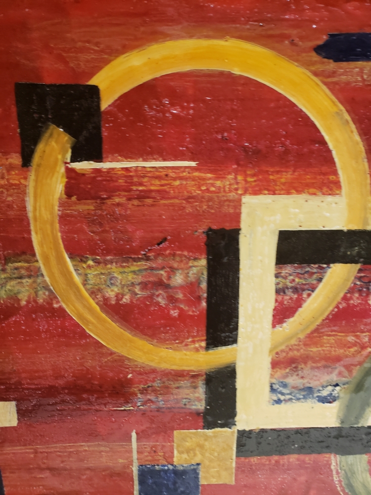 Space and time,  bees-wax on plywood, 24X48x1W inch SKU 2016 