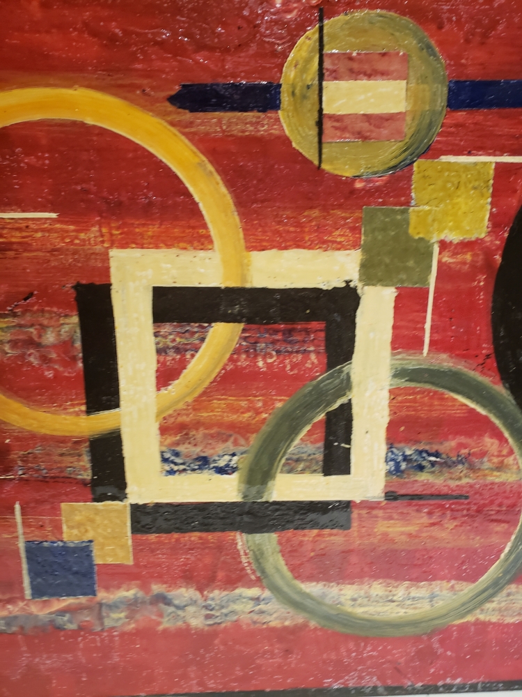 Space and time,  bees-wax on plywood, 24X48x1W inch SKU 2016 