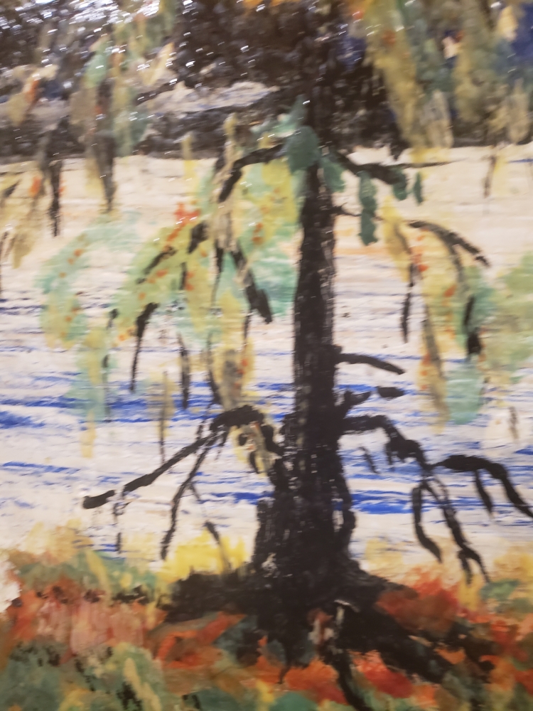 Landscape, in ontario, bees-wax on plywood, 24X24 inch Sku 2018  