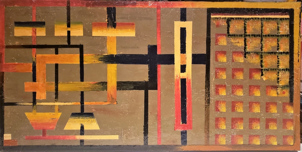 Connection @ cubism, organic bees-wax on plywood, 24X48X1 inch, SKU 2022 