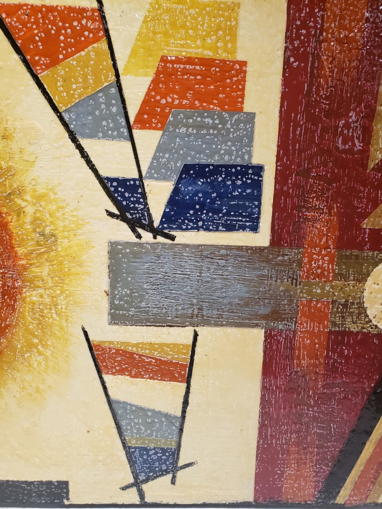 Space and time, with watch, bees-wax on board, 24X48 inch, SKU 2024 