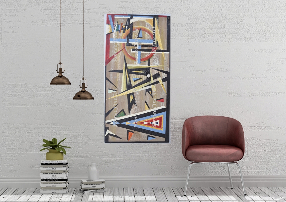 Cubic, Space and time,  organic bees-wax on plywood, with watch, 24X48X1 inch, SKU 2025