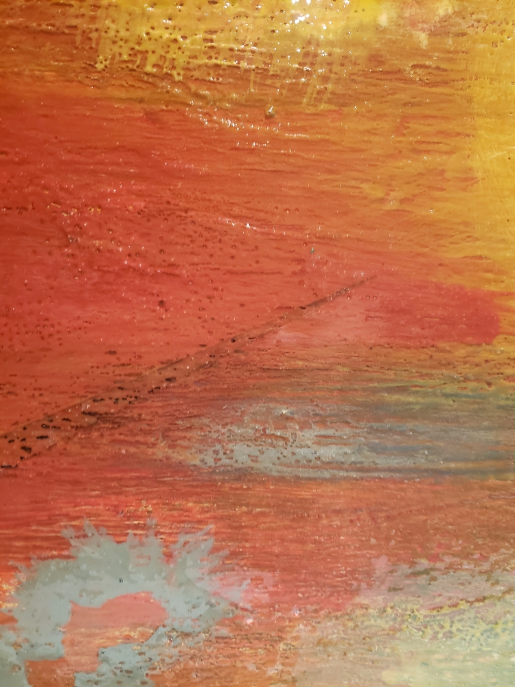 Messages from other world, bees-wax on board, 24X48L inch, SKU 2033 