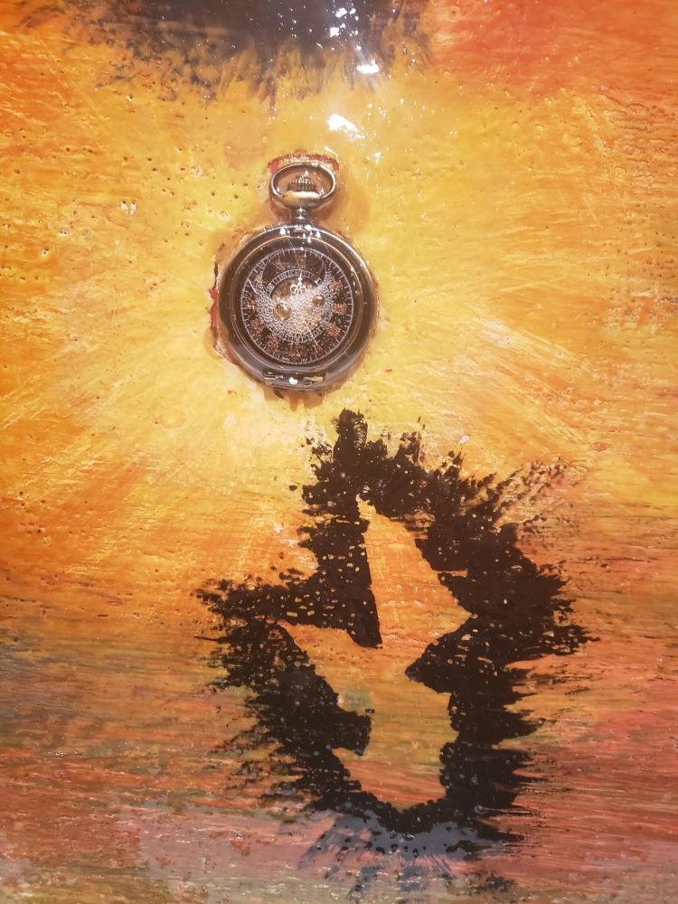 Messages from other world, bees-wax on board, 24X48L inch, SKU 2033 