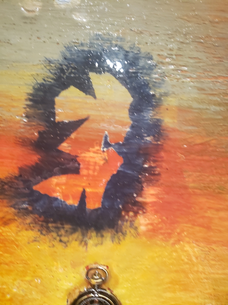 Messages from other world, bees-wax on board, 24X48L inch, SKU 2033 