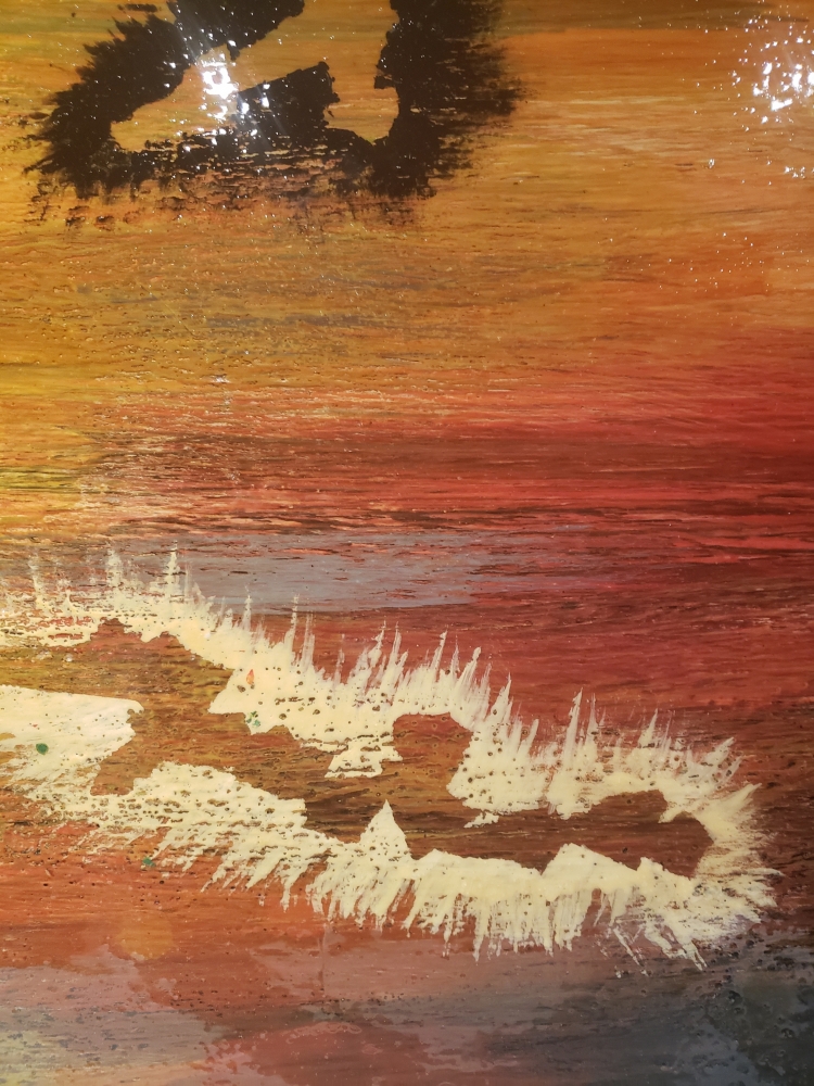 Messages from other world, bees-wax on board, 24X48L inch, SKU 2033 