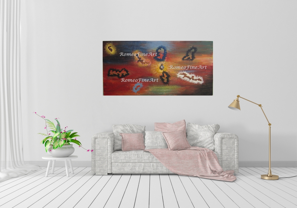Messages from other world, bees-wax on board, 24X48L inch, SKU 2033 