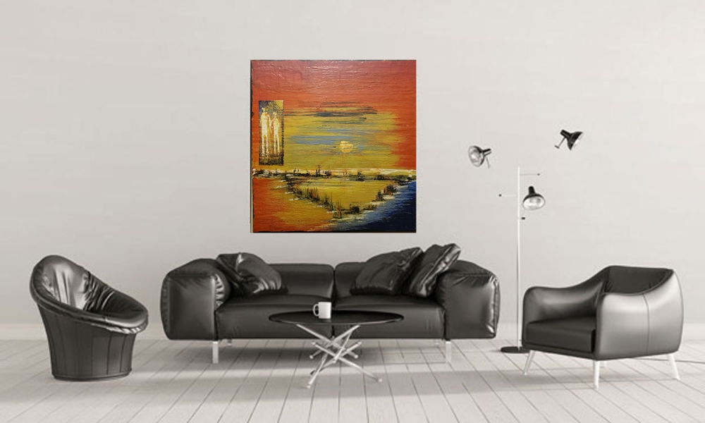 You and me, organic bees wax on board, 24x24 inch SKU 2063