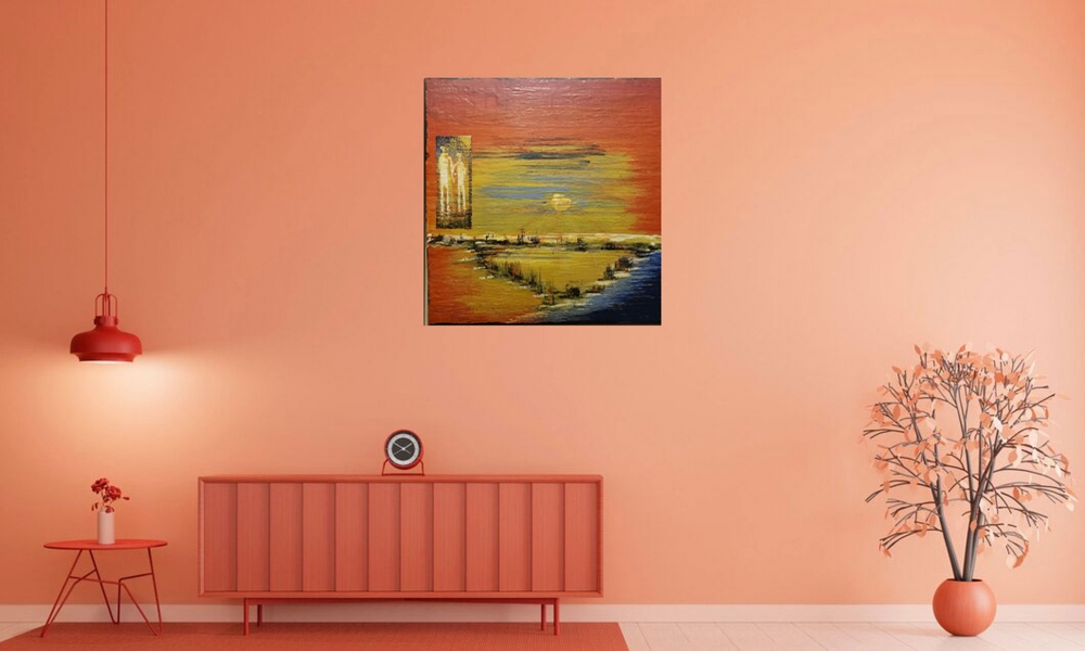 You and me, organic bees wax on board, 24x24 inch SKU 2063