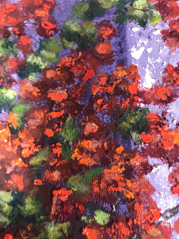 „Ruby Blossoms in Vase“