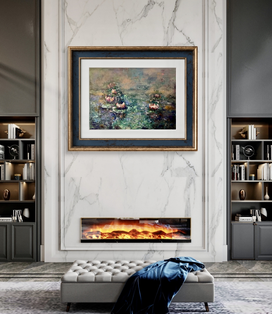 Where Time Rests – Original Textured Water Lily Painting