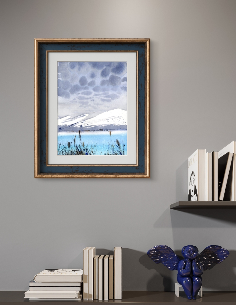 Blue lake in the mountains