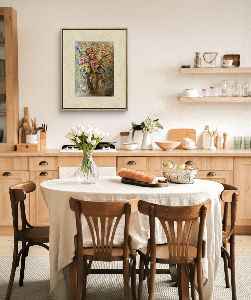 Dialogue of Bloom Original Diptych – Two Floral Paintings