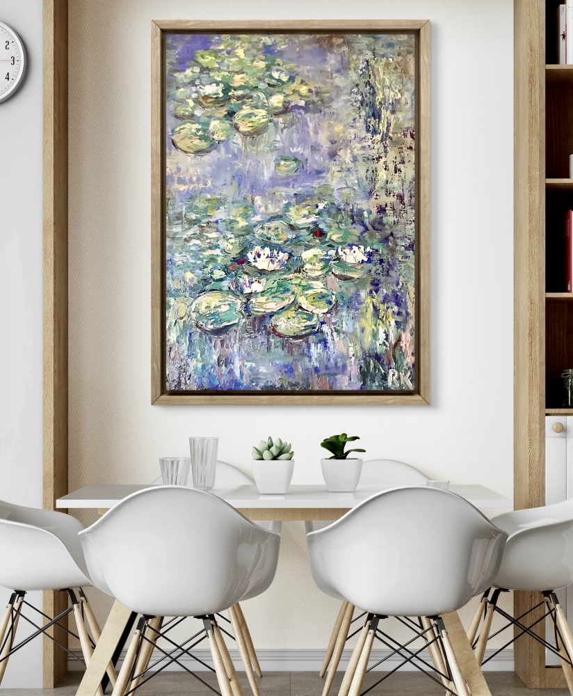 Blue Silence in Bloom Original Oil Painting on Canvas