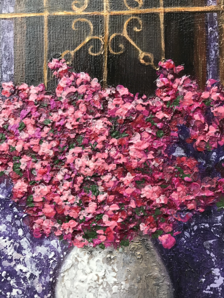 Sunlit Blossoms at the Window