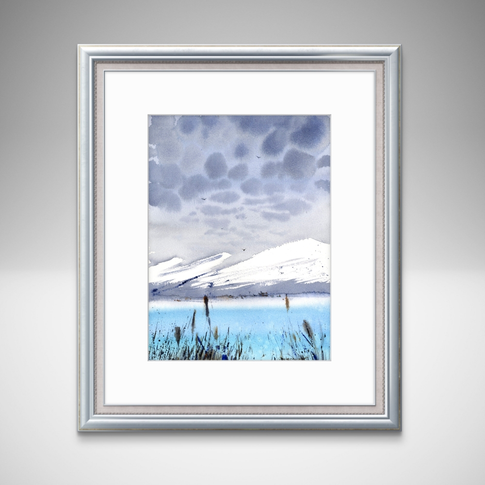 Blue lake in the mountains