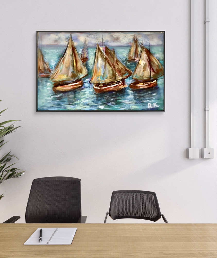 Regatta of Stillness – Original Seascape Painting