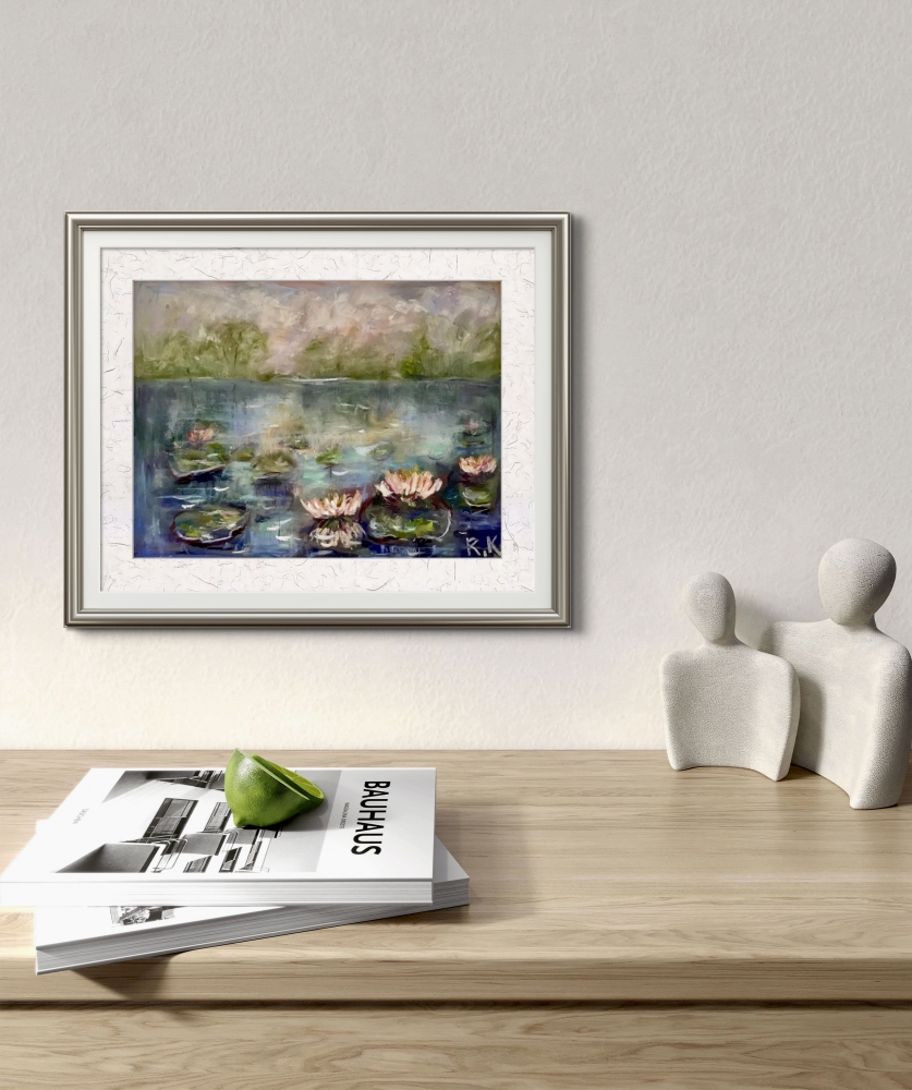 Azure Tranquility – Original Soft Pastel Painting A4