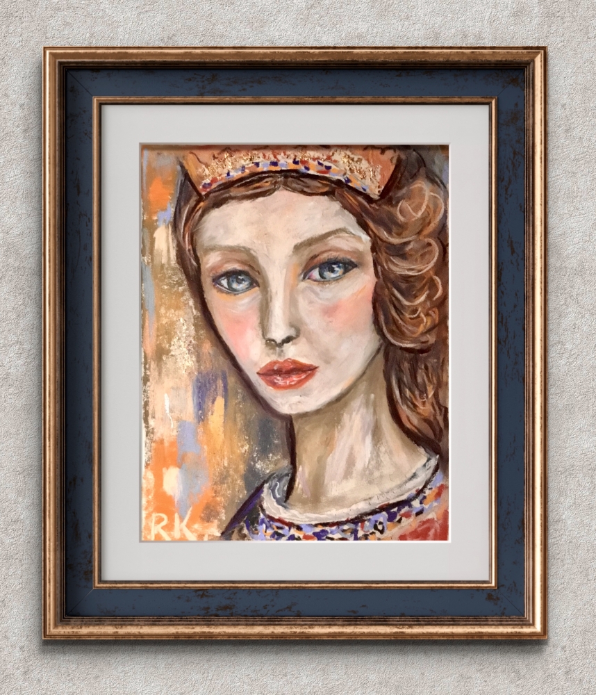 Seraphine Stillness – Original Soft Pastel Portrait