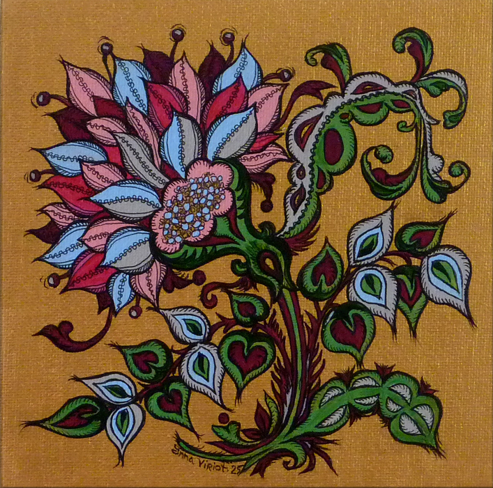 Emerald Bloom – Miniature 15x15 cm