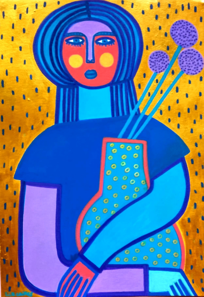 Woman with a Vase of Flowers