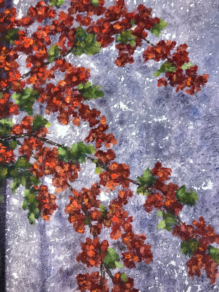 „Ruby Blossoms in Vase“