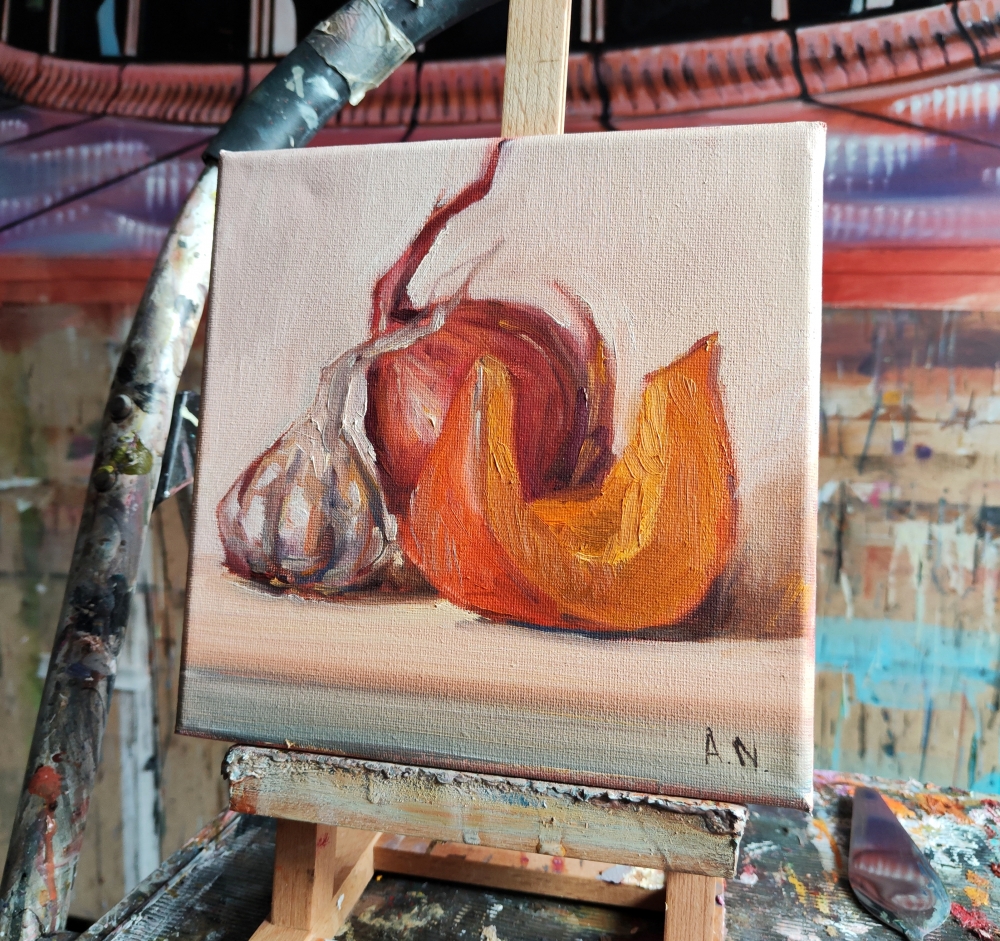 Wonderful onion, garlic and pumpkin 