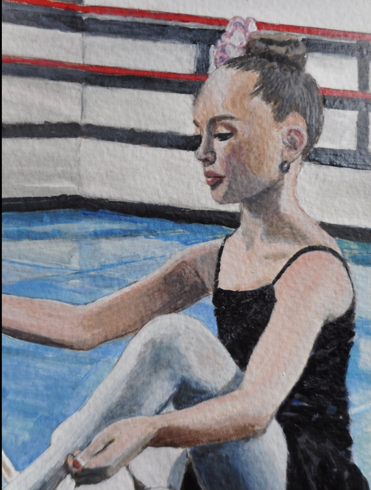 Girl at ballet class