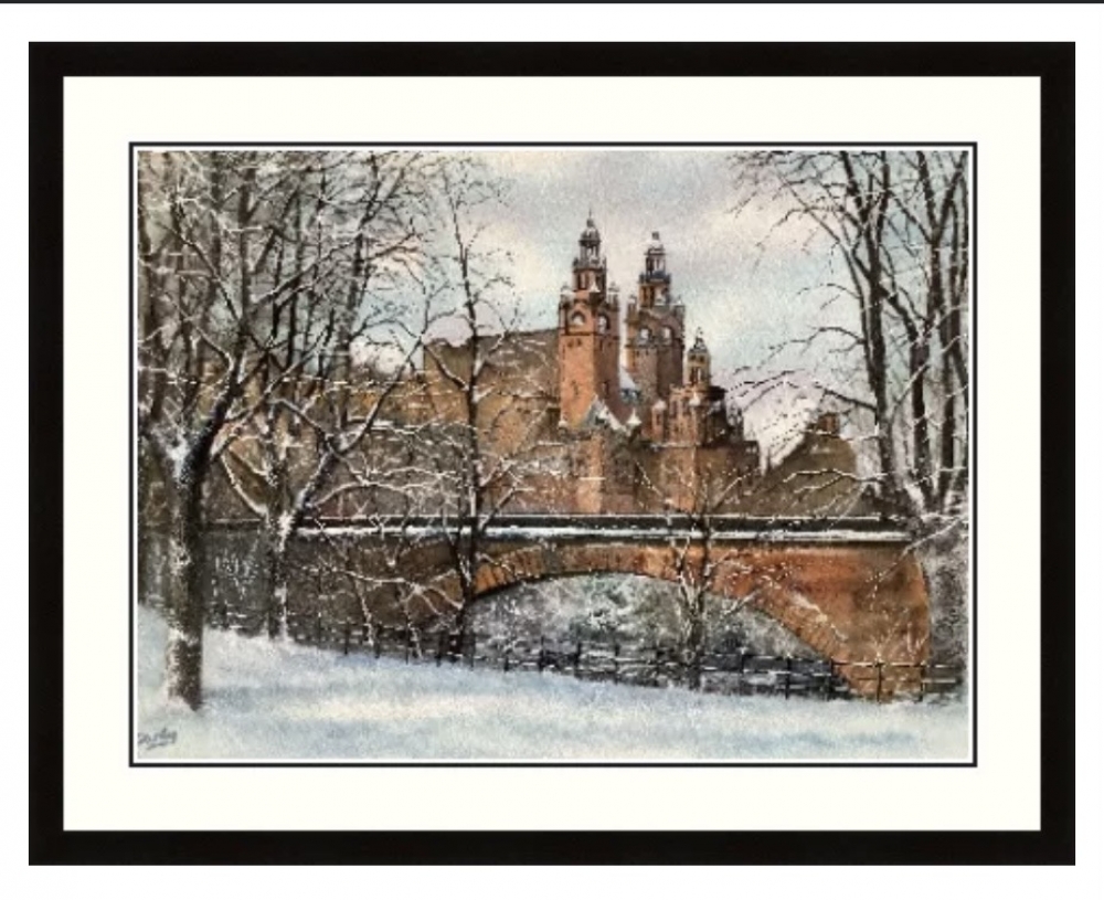 Snow covered Kelvingrove, Glasgow 