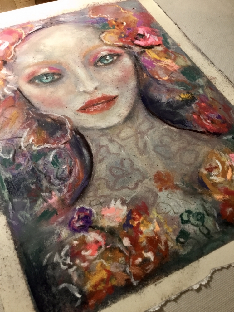 The Flowered Silence – Expressive Female Portrait