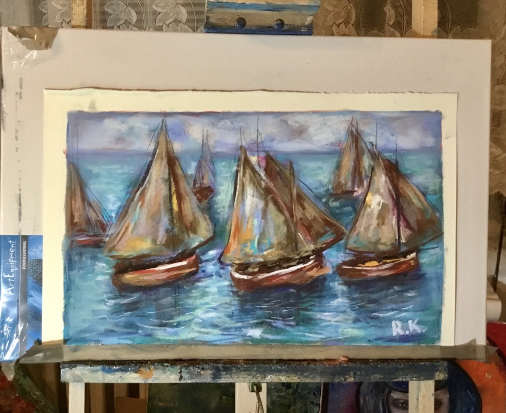 Regatta of Stillness – Original Seascape Painting