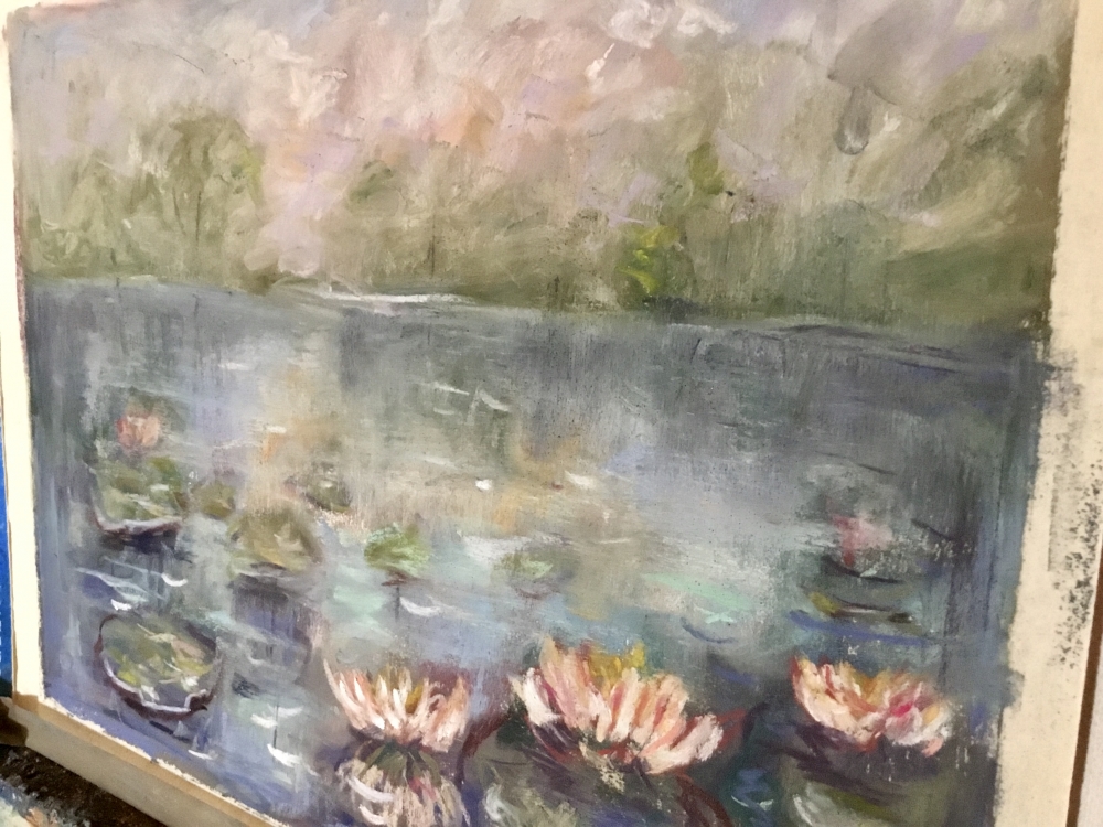 Azure Tranquility – Original Soft Pastel Painting A4