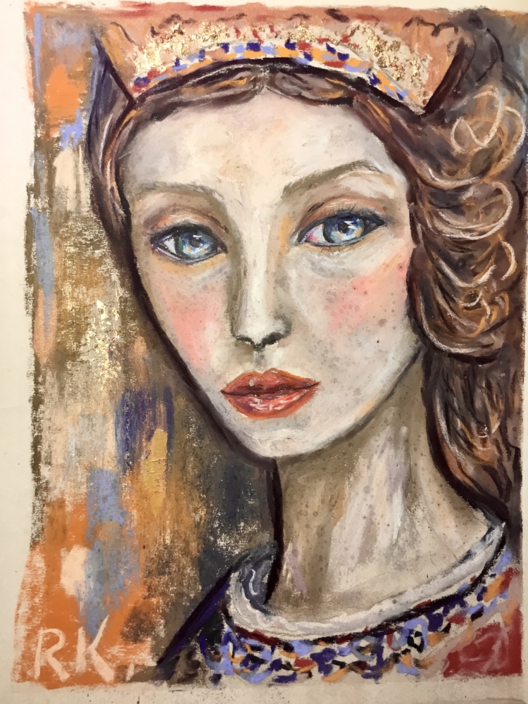 Seraphine Stillness – Original Soft Pastel Portrait
