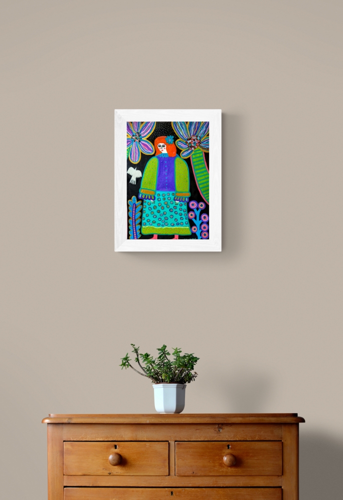 Woman in a tropical garden