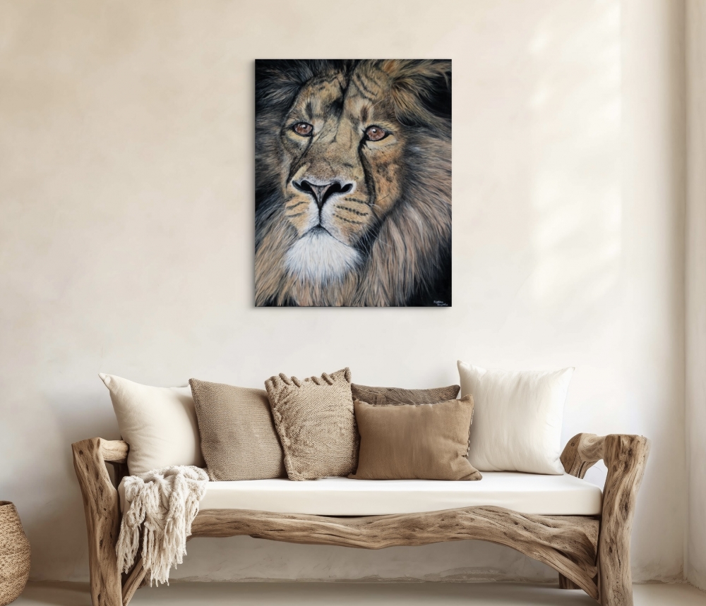 \"Power of Silence\" original lion painting